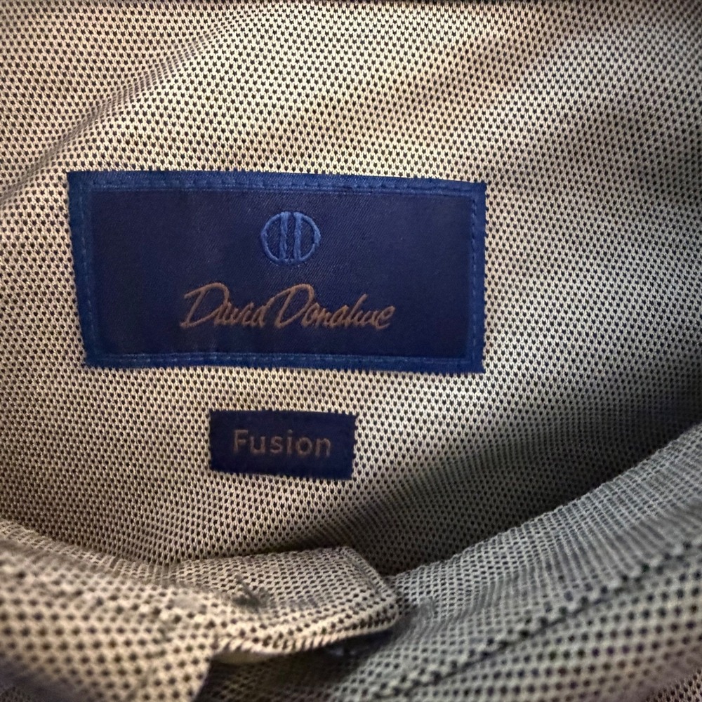 David Donahue Fusion Mens Gray Button Down Shirt Long Sleeve XL Extra Large - Picture 3 of 11